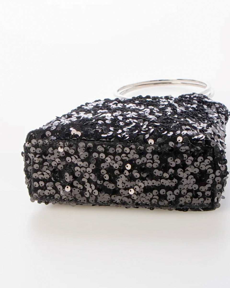 スパンコールリングハンドル2wayショルダーバッグ - &Robu.