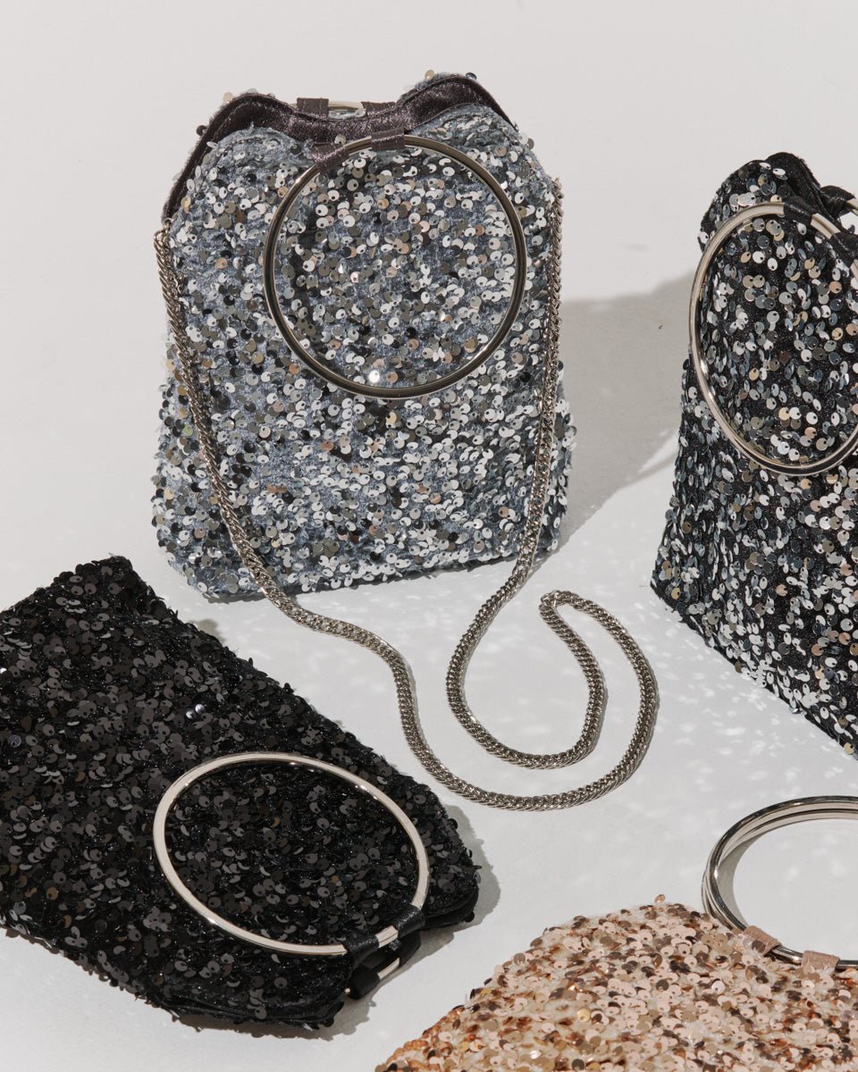 スパンコールリングハンドル2wayショルダーバッグ - &Robu.