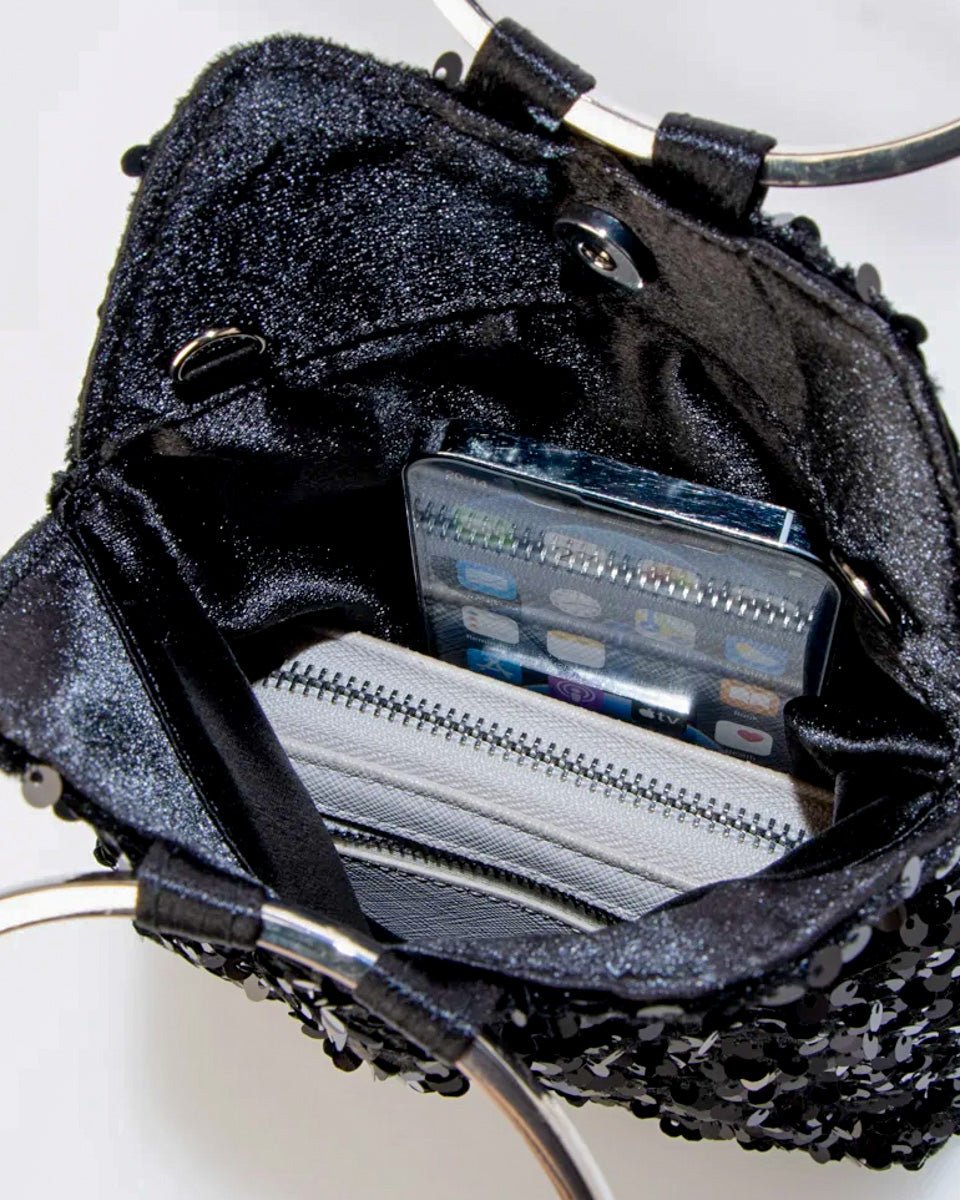 スパンコールリングハンドル2wayショルダーバッグ - &Robu.