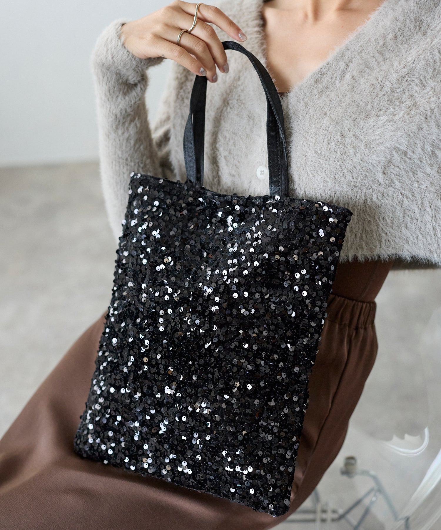 スパンコール トートバッグ