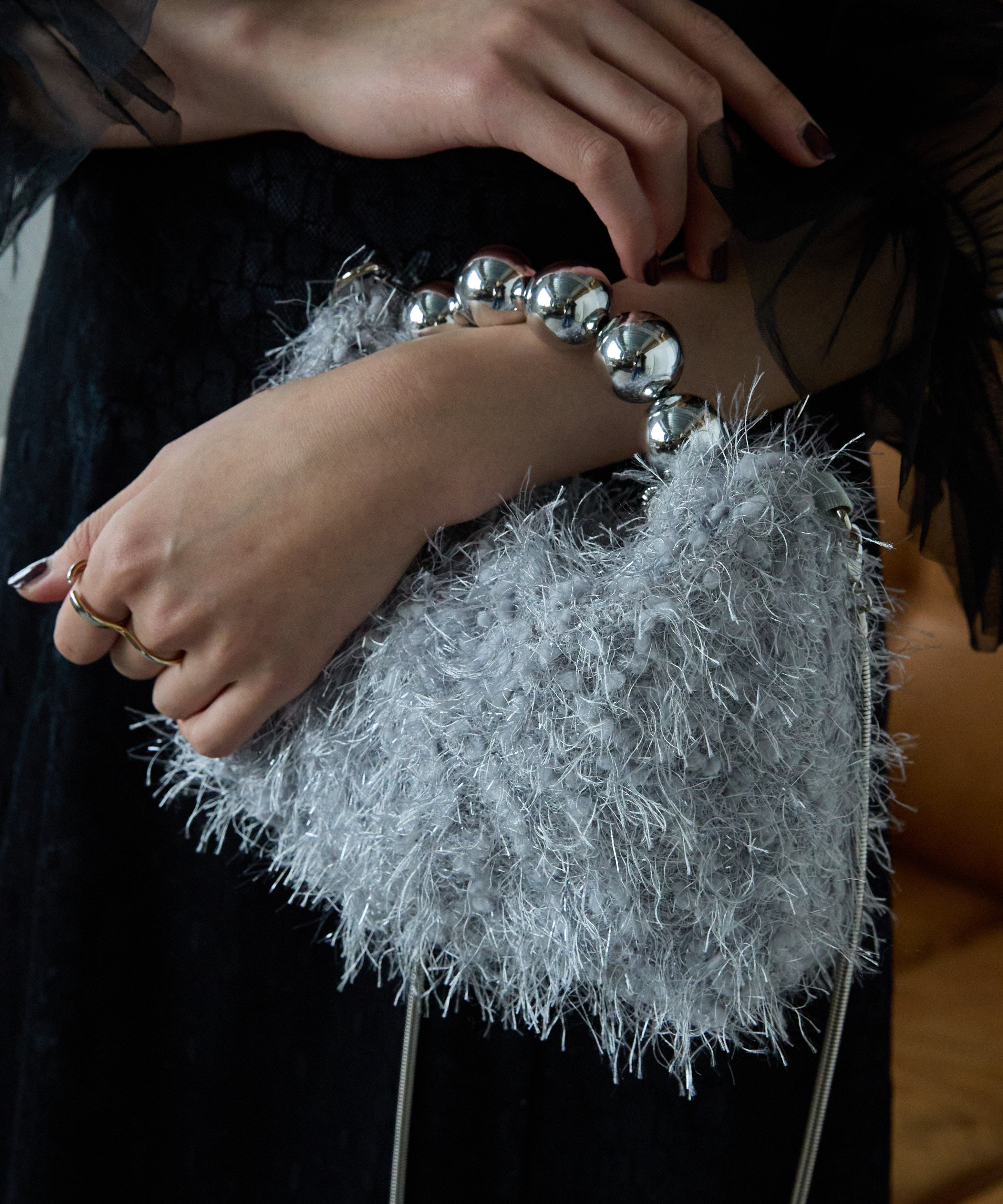 パールハンドルファーバッグ