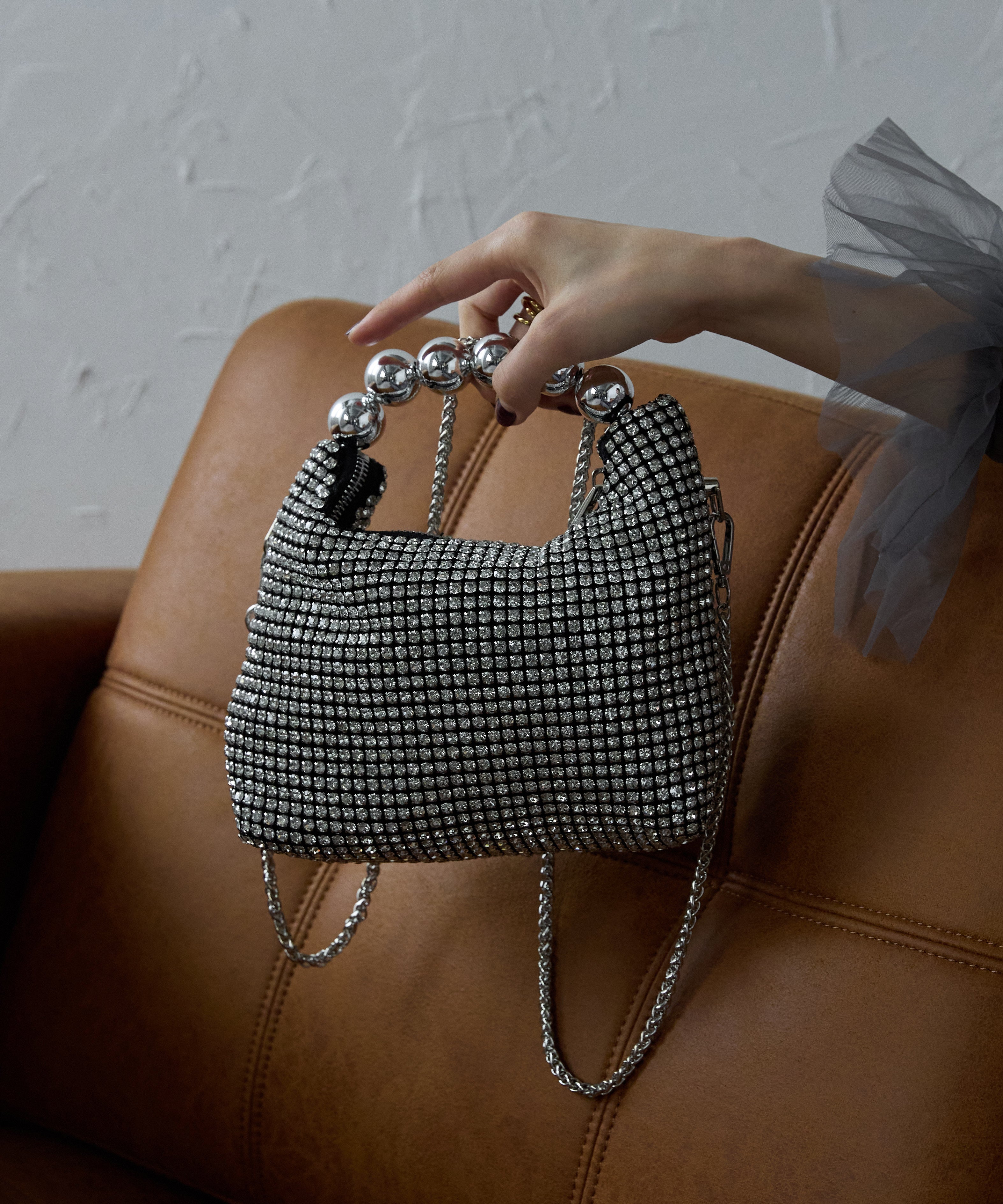 Pearl Handle Rhinestone Bag - Elegant Style – Lien lab.