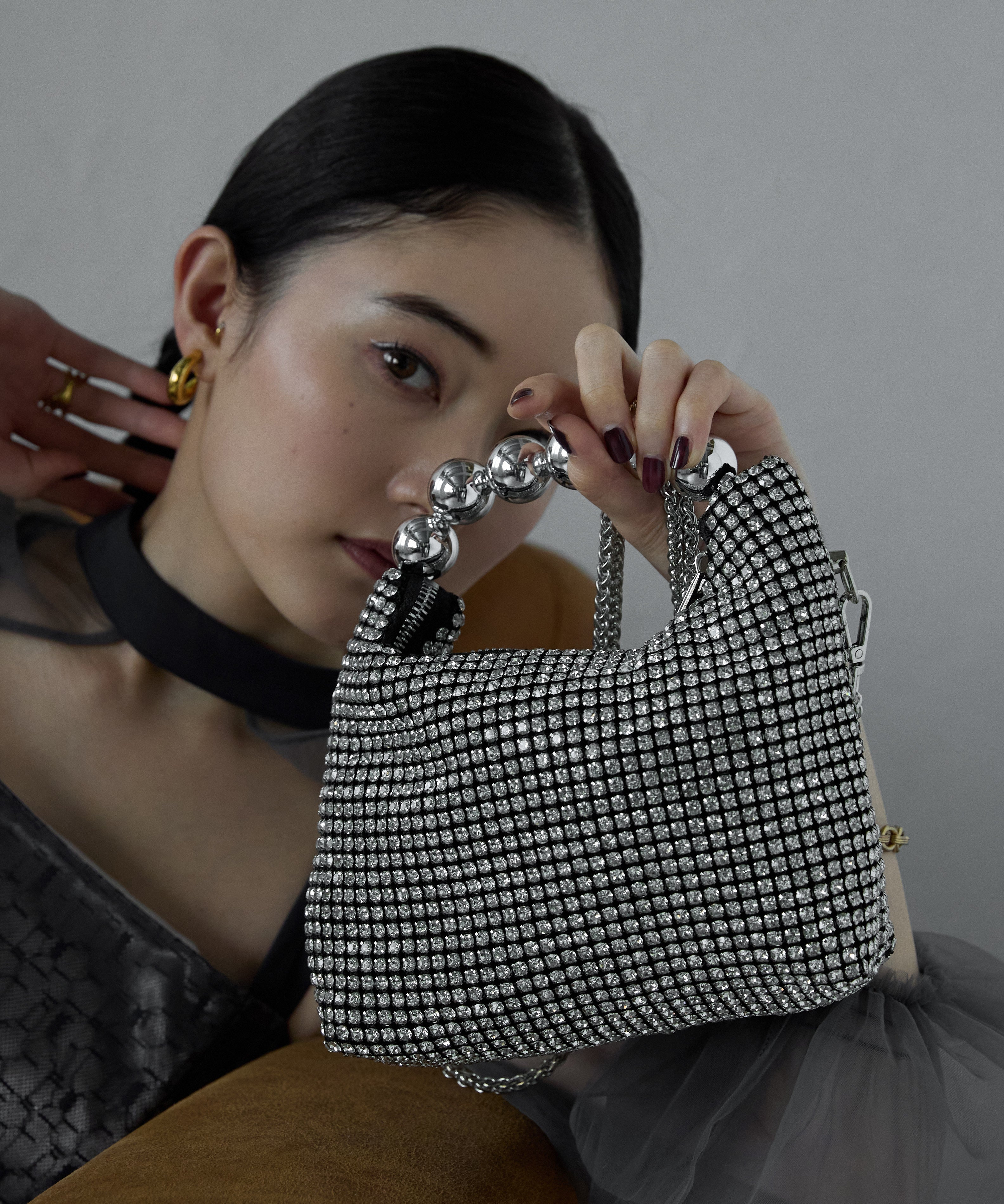 Pearl Handle Rhinestone Bag - Elegant Style – Lien lab. Pearl Handle Rhinestone Bag - Elegant Style – Lien lab.