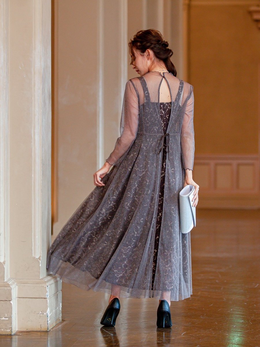 即国内発送・送込♪RALPH LAUREN♪EllieRoseシンプル美ドレス オールフラワーレースジップリボンノースリーブAラインミニ
