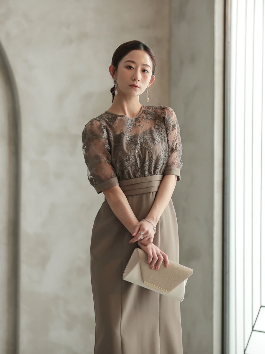 KAREN MILLEN 長袖 ワンピース ペンシルドレス ドレープ タイト ペンシルスカートコンビドレス &Robu. ドレス お呼ばれドレス